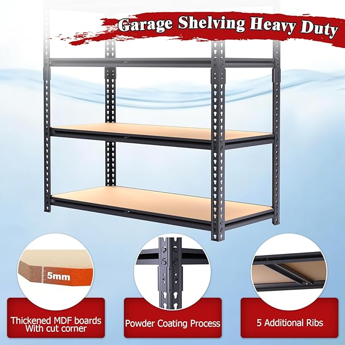 72" H Storage Shelves, Storage Shelves Heavy Duty, 2400LBS Metal Shelving Units - Image 4