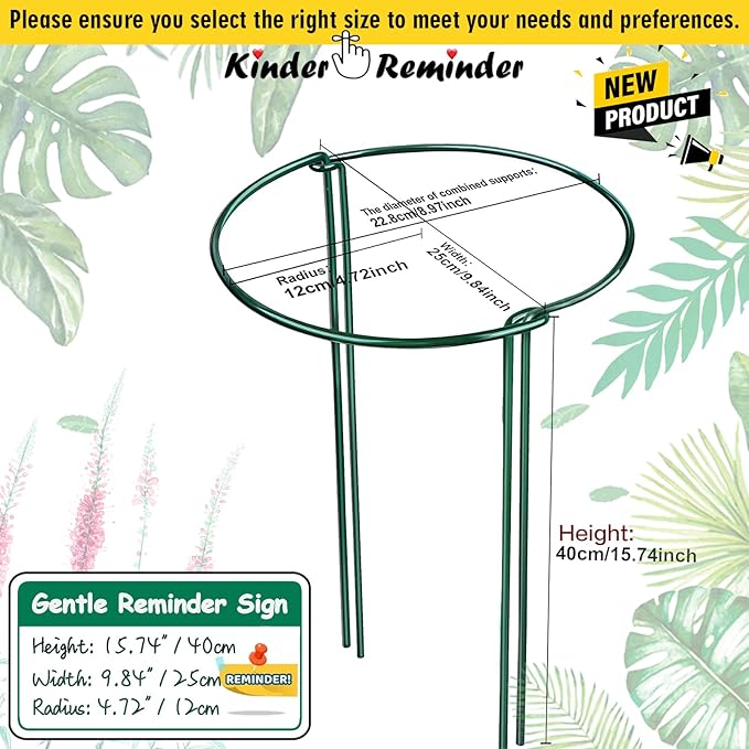6-Pack Snake Plant Support Stakes, Half-Round Peony Cages and Supports - Image 3