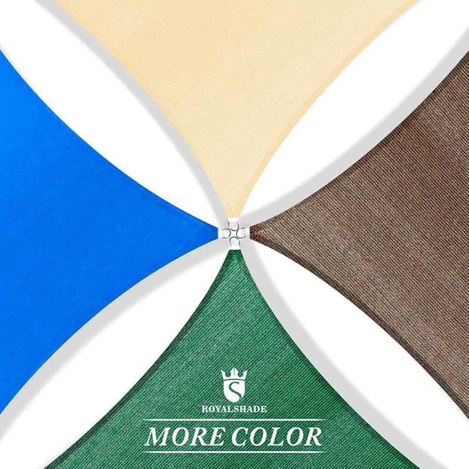 Royal Shade 10' x 10' x 14' Beige Triangle Sun Shade Sail Canopy Outdoor Patio - Image 9