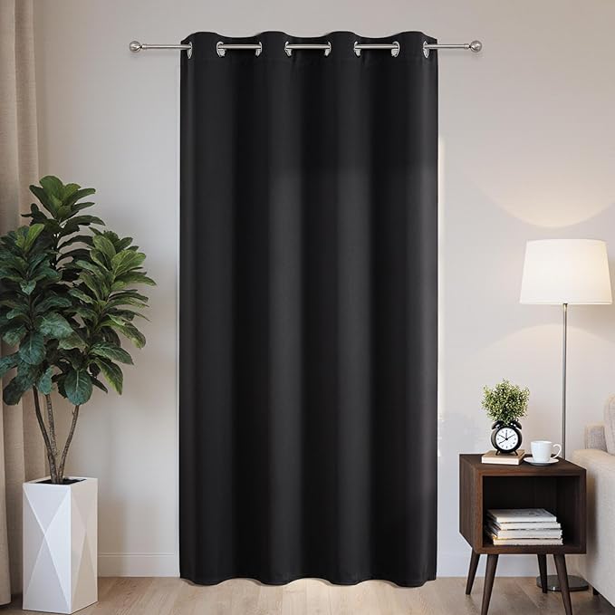 Joydeco Blackout Patio Sliding Door Curtains 90 Inches Long, Grommet Privacy by JOYDECO