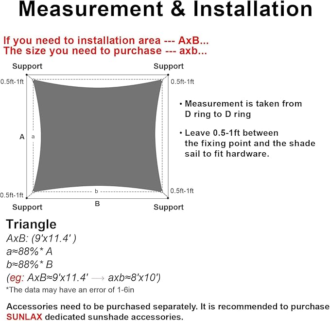 SUNLAX Sun Shade Sail 8' x 10' Brown Rectangle Canopy Sail Shade Cover UV Block - Image 2