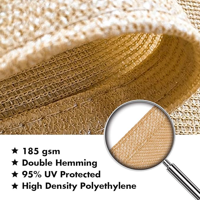 KANAGAWA Sun Shade Sail 10'x10'x14' Sand Triangle UV Block Canopy Awning - Image 5