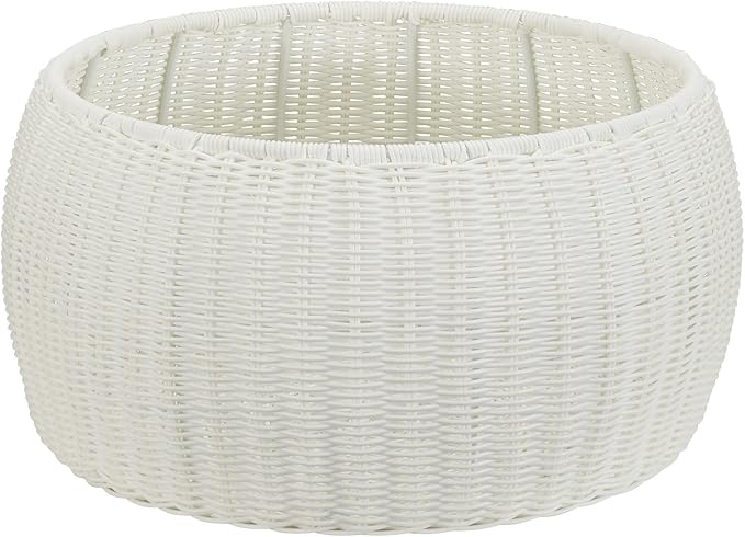 Resin Wicker Storage Stool or Side Table - Image 6