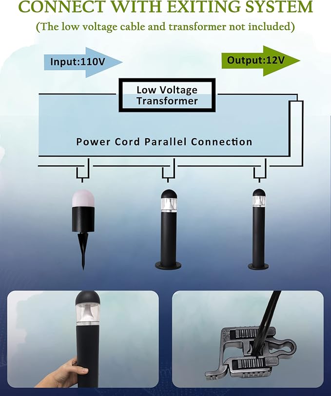 12 Pack Low Voltage Landscape Pathway Lights Wired, Outdoor Modern 12V LED - Image 7