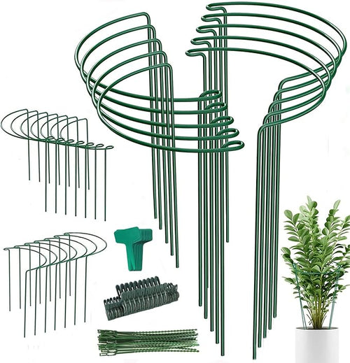 24 Pack Plant Support Stake, Half Round Metal Garden Plant Stake, Border Support by Linyona