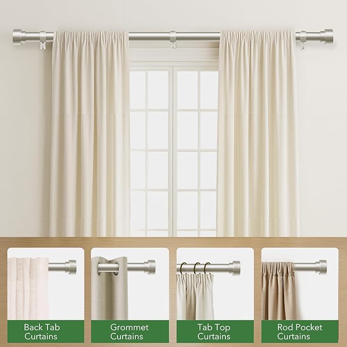 Time Forest Curtain Rods for Windows 48 to 84, 1 Inch Adjustable Heavy Duty - Image 5
