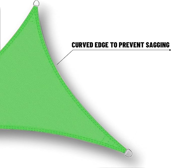 SUNNY GUARD Waterproof Sun Shade Sail 5'x6'x7.8' Lemon Green Right Triangle UV - Image 5