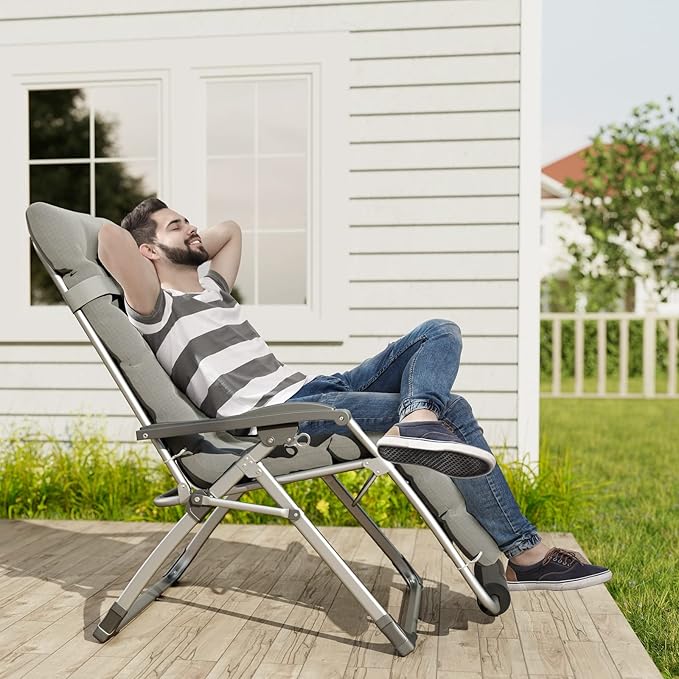 UDPATIO Oversized Zero Gravity Chair Set of 2, 33In XXL Patio Reclining Chair - Image 2