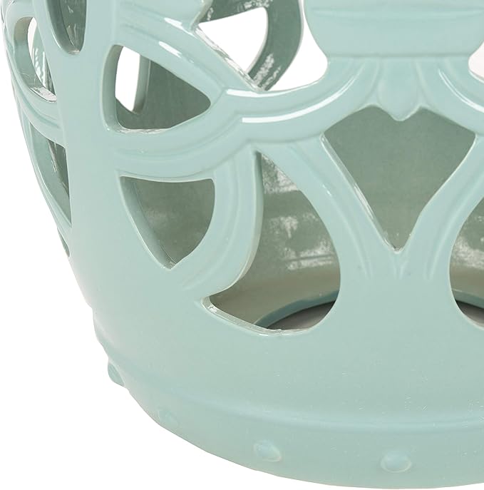 Safavieh Imperial Vine Ceramic Decorative Garden Stool, Light Blue - Image 6