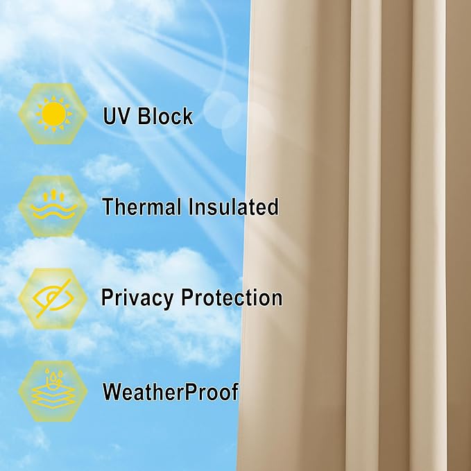 NICETOWN 2 Panels Outdoor Curtains - Image 7