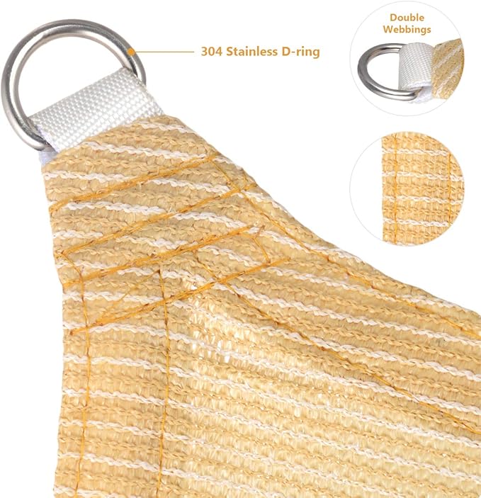 Eden's Decor Straight Flat-Edged Sun Shade Sail Rectangular 4' x 15' Beige - Image 2