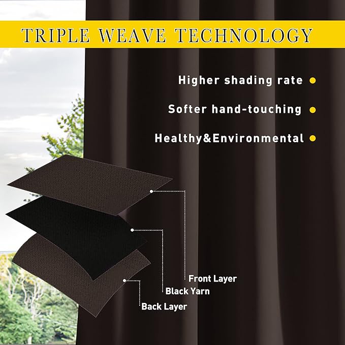 NICETOWN 2 Panels Weighted Blackout Curtains - Image 7