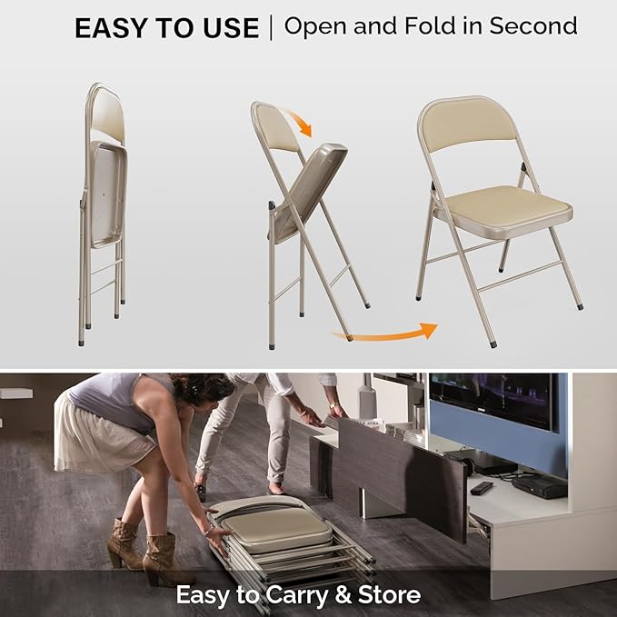 VINGLI 8 Pack Folding Chairs - Image 6