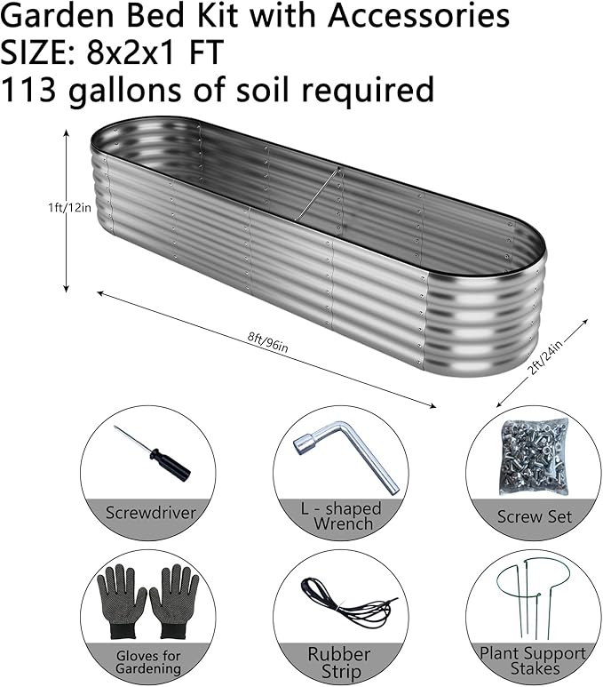Large Raised Garden Bed Galvanized Metal Round Raised Garden Bed Outdoor - Image 2