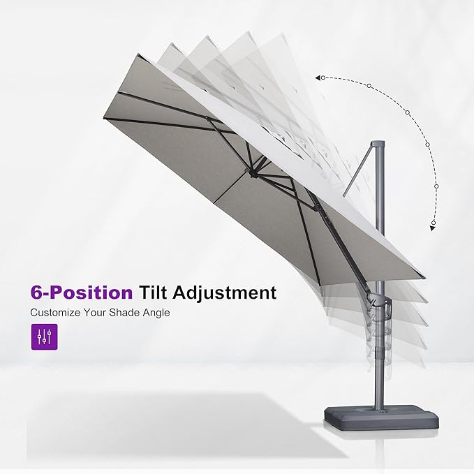 PURPLE LEAF 9' X 11.5' Rectangle Cantilever Umbrella - Image 6