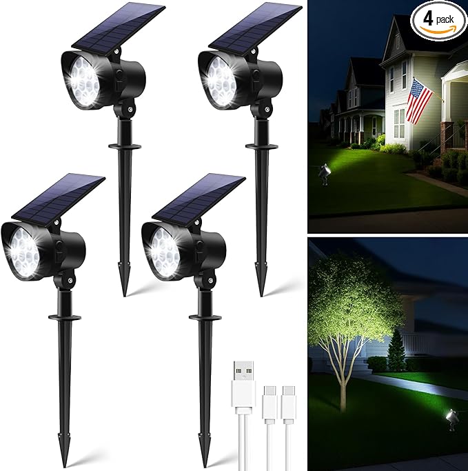 ALUSSO® Solar Landscape Spotlights 3CCT, Dimmable Solar Spot Lights Outdoor by ALUSSO