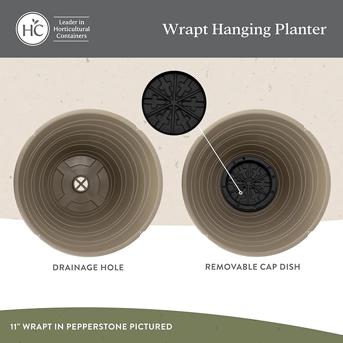 The HC Companies 13 Inch Wrapt Hanging Planters, Lightweight UV-Resistant - Image 3