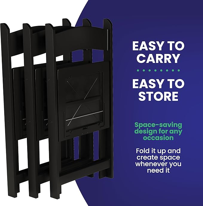 100 Black Resin Stackable Folding Chair - Image 6