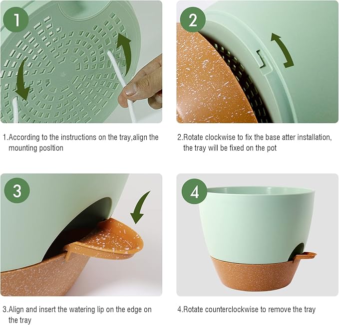 10 Inch Self Watering Hanging Pots, 2 Pack Hanging Planters - Image 4