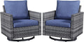 Belord Wicker Chairs Outdoor Bistro Set Oversize Patio Swivel Rocker, Rattan by Belord