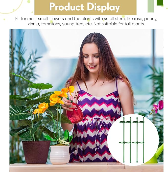 meekoo 12 Pcs Adjustable Garden Plant Support Stakes Single Stem Plant Cage - Image 6