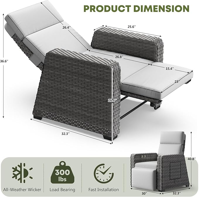 WACASA Outdoor Recliners Set of 2 - Image 2