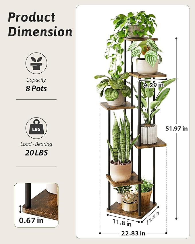 Corner Plant Stand Indoor 6 Tiered Tall Plant Stand Plant Shelf - Image 4