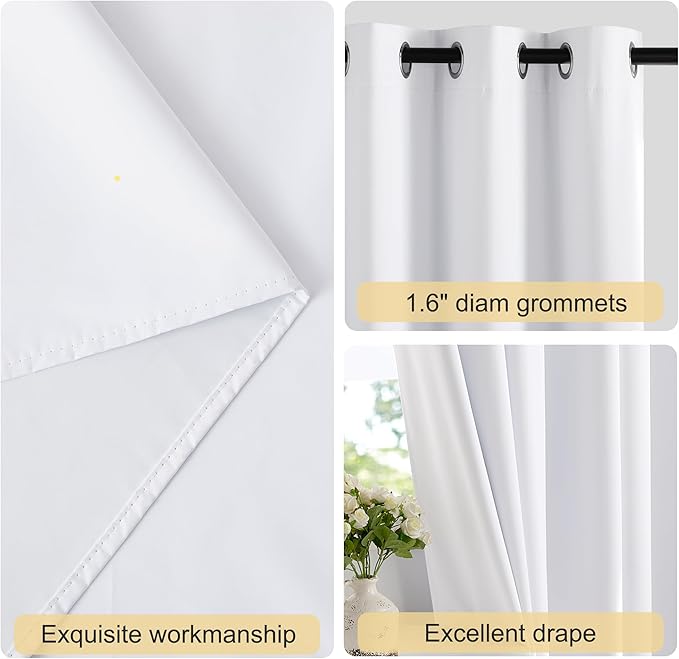 NICETOWN 100% Blackout Sliding Door Curtains 95 inches Long, Grommet Thermal - Image 3