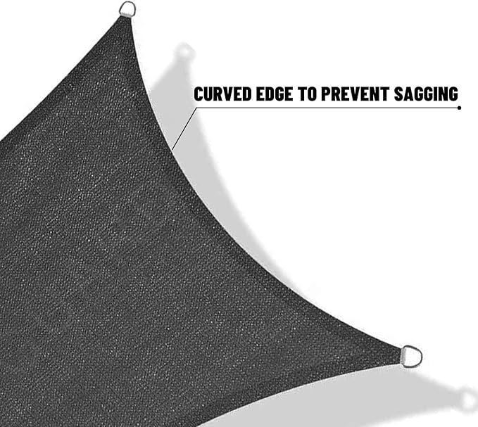 SUNNY GUARD Sun Shade Sail 10' x 20' Rectangle Dark Grey UV Block Sunshade - Image 7