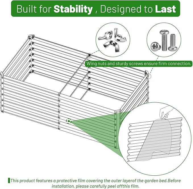 SnugNiture Galvanized Raised Garden Bed 8x4x2FT Outdoor Large Metal Planter Box - Image 6