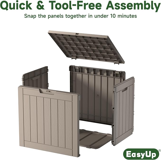 EasyUp 35 Gallon Resin Deck Box Waterproof, UV Resistant Outdoor Storage Box - Image 5