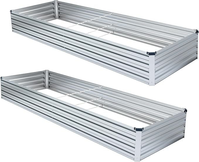2 Pack 8x4x1FT Galvanized Raised Garden Bed Kit, Outdoor Metal Planter Box - Image 6