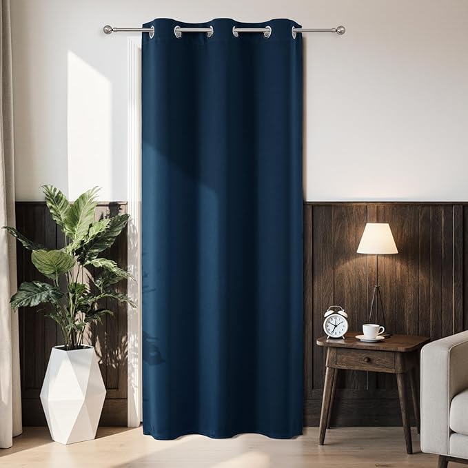 Joydeco Blackout Door Curtain for Doorway Privacy 80 Inches Long, Grommet by JOYDECO