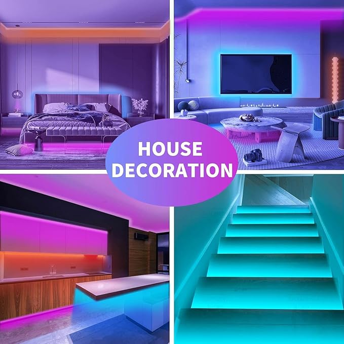 KSIPZE 98ft Led Strip Lights RGB Music Sync Color Changing Bluetooth Led Lights - Image 7
