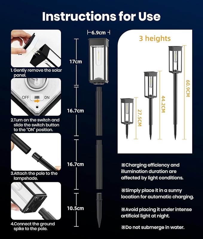 SUPER BRIGHT Solar Pathway Lights Outdoor, 8 Pack Solar Lights Outdoor - Image 8