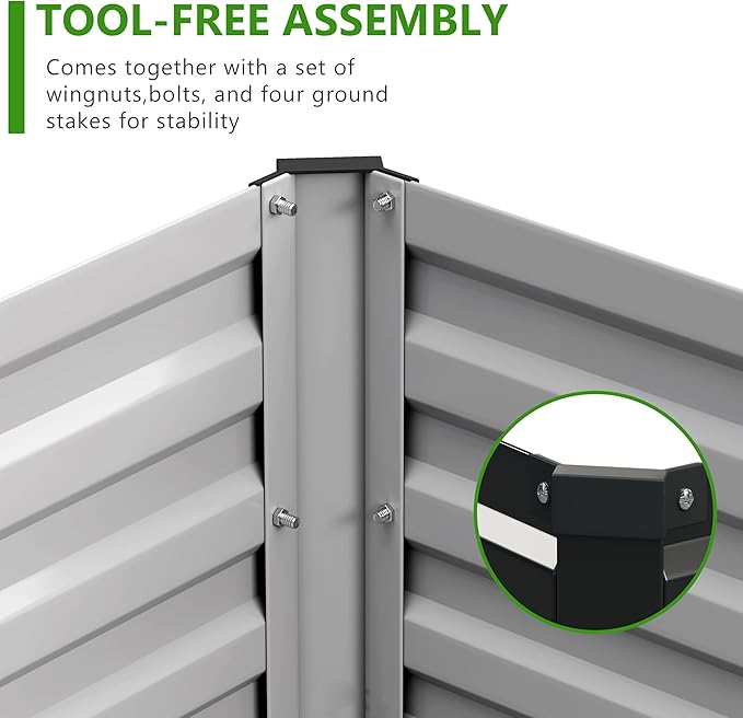 2PCS 10x3x1ft Galvanized Raised Garden Bed Kit, Galvanized Planter Raised - Image 6