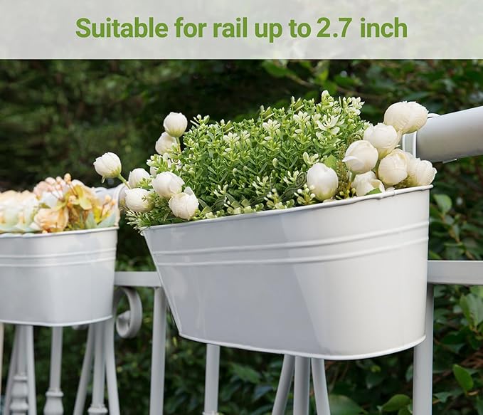 Dahey 5 Pcs Metal Iron Hanging Flower Pots - Image 4