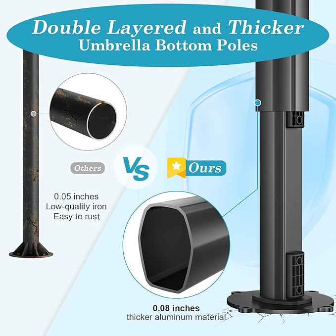 HOTEEL10x10ft Patio Umbrella Cantilever Umbrellas - Image 10