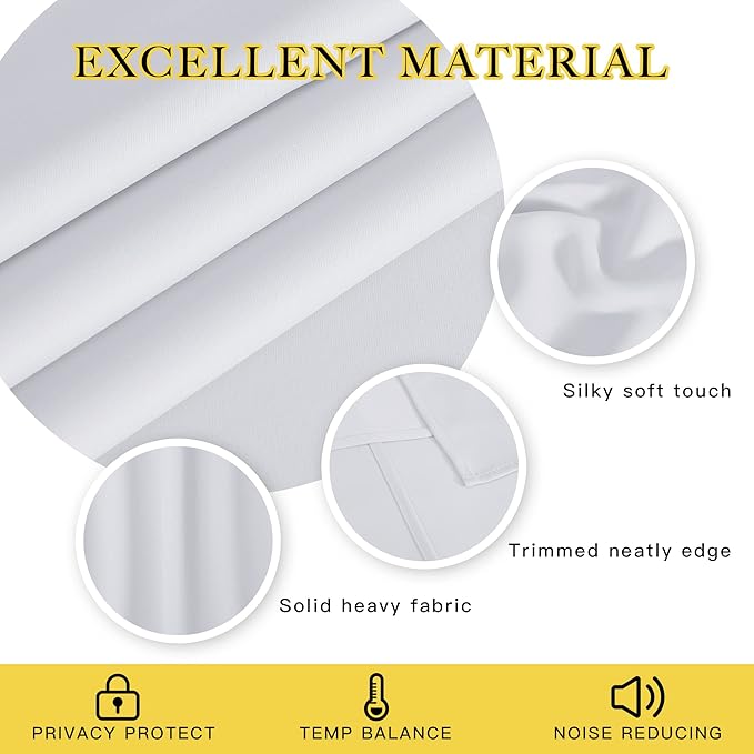 NICETOWN Greyish White Sliding Door Curtain 118 inch Length, Grommet Room - Image 5