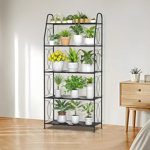 5 Tier Plant Stand Indoor Outdoor, Heavy Duty Plant Shelf, Metal Mesh Tall - Image 2