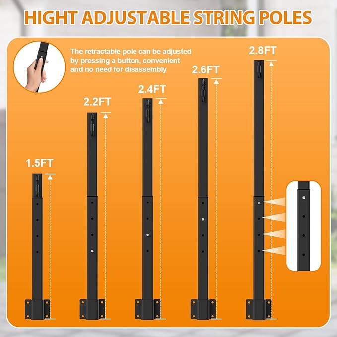 AILBTON 2.6Ft String Light Poles 10 Pack, Light Poles - Image 8
