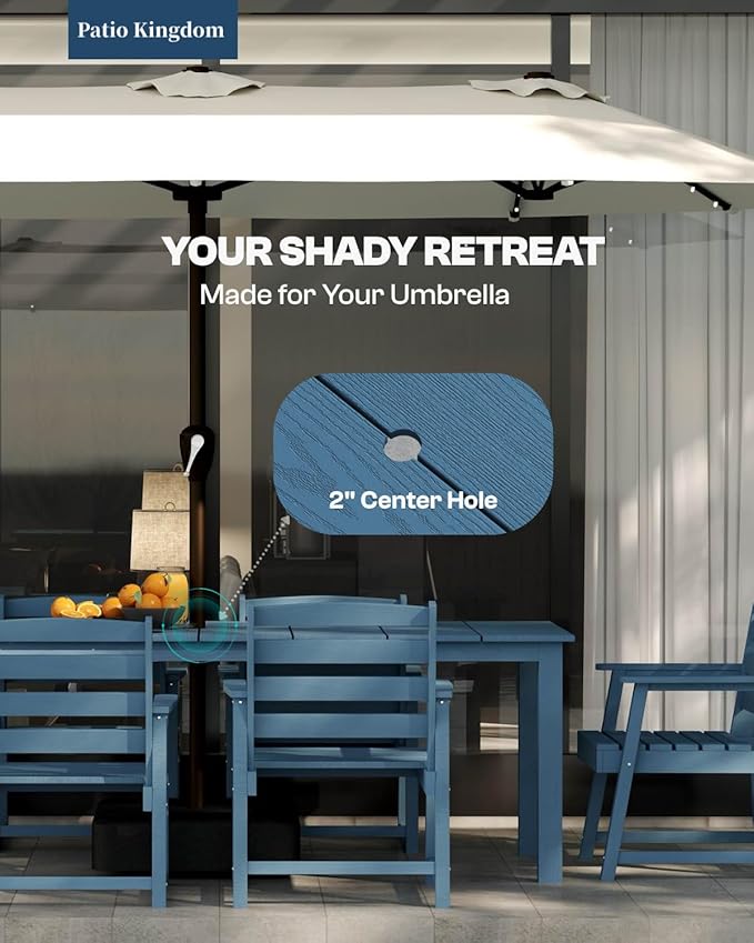 5-Piece Navy Blue Outdoor Dining Set - Image 4