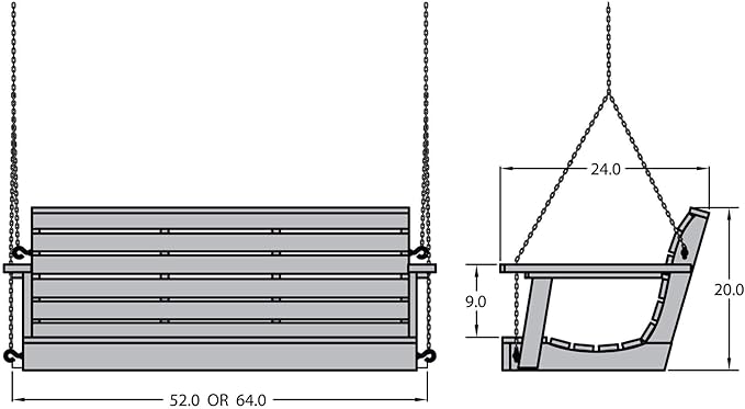 Highwood Weatherly Porch Swing 5 Feet, Eucalyptus - Image 5