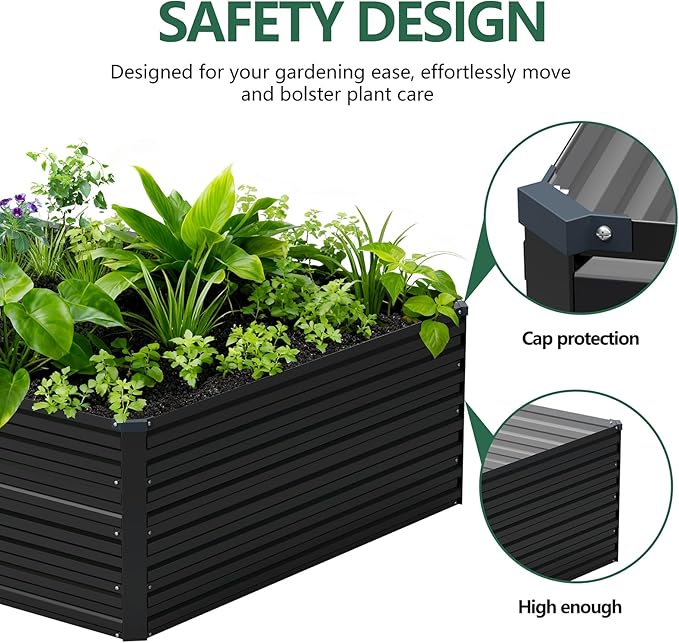 Vengarus 12x4x2FT Galvanized Raised Garden Bed Kit, Large Rectangle Elevated - Image 3