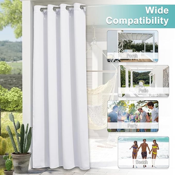 NICETOWN Waterproof Outdoor Curtain 84 inches Long, Sun Blocking Thermal - Image 7