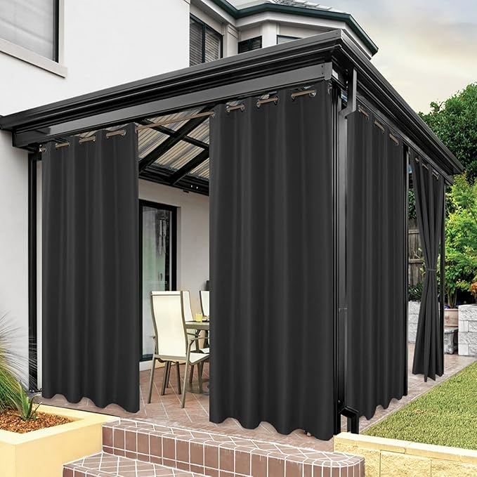 BONZER Outdoor Curtains for Patio Water Resistant Heavy Privacy Light Filtering by Bonzer