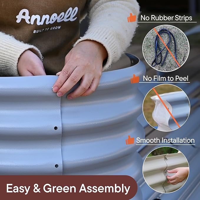 Galvanized Raised Garden Bed 8x4x1.5 ft, Modular Raised Flower Bed - Image 5