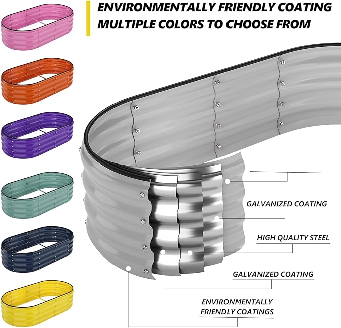 Galvanized Planter Outdoor Galvanized Metal Planter Round Raised Garden Bed Kit - Image 4