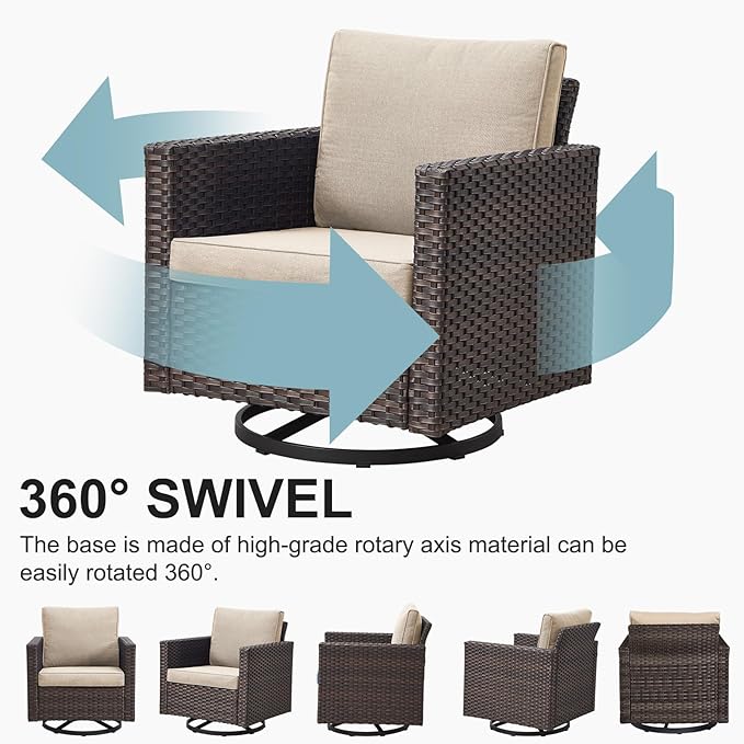 Belord Spacious 11 Pieces Patio Conversation Set - Image 4