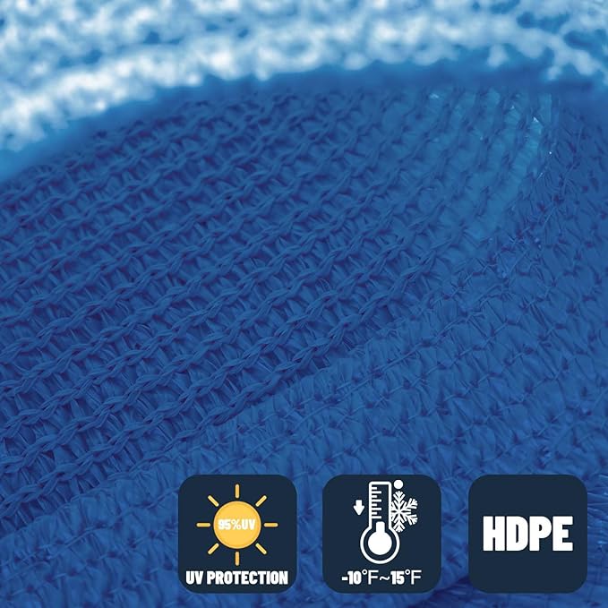 SUNNY GUARD Sun Shade Sail 20'x20'x20' Triangle Blue UV Block Sunshade - Image 4